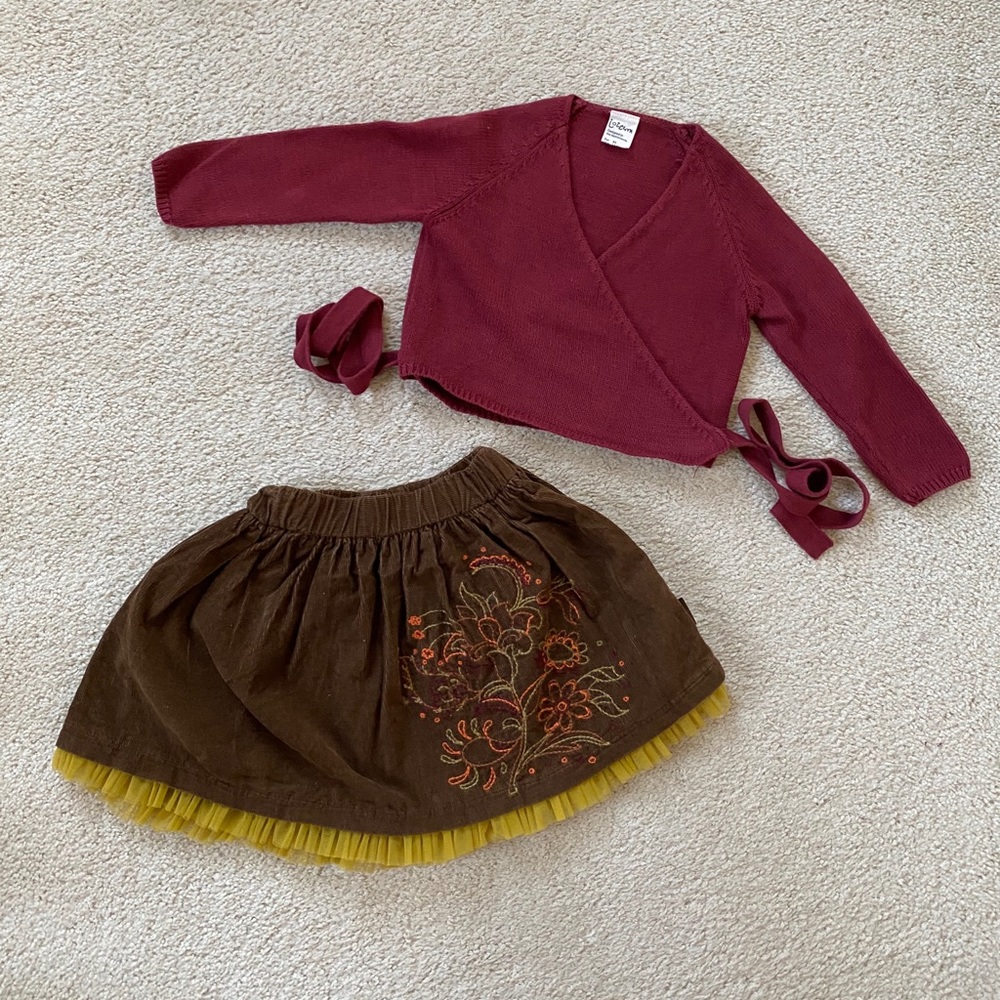 Jottum Girls Skirt Cardigan Outfit Set Boutique